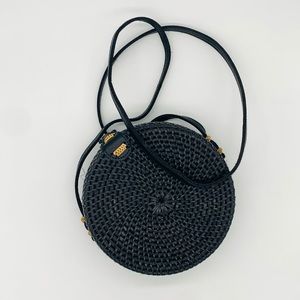 Rattan Woven Round Crossbody